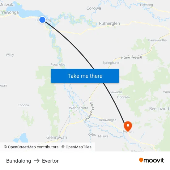 Bundalong to Everton map