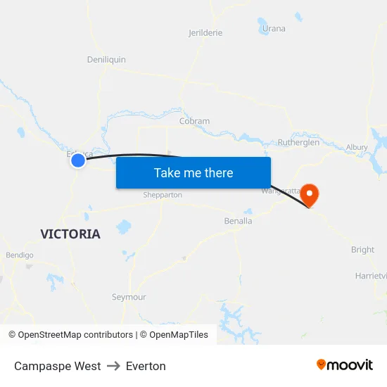 Campaspe West to Everton map
