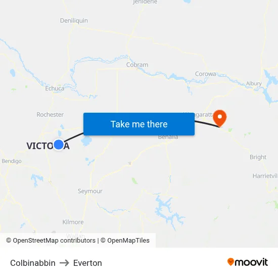 Colbinabbin to Everton map