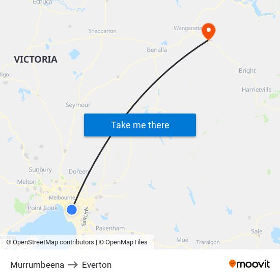 Murrumbeena to Everton map