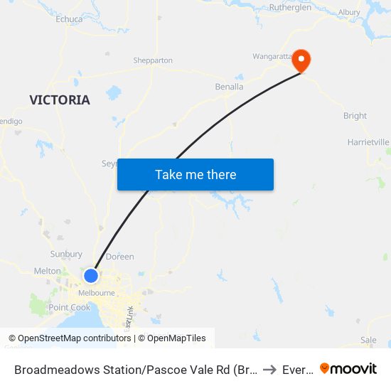 Broadmeadows Station/Pascoe Vale Rd (Broadmeadows) to Everton map