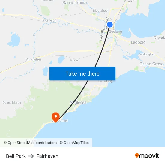 Bell Park to Fairhaven map