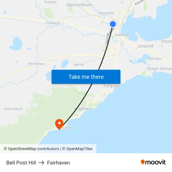 Bell Post Hill to Fairhaven map