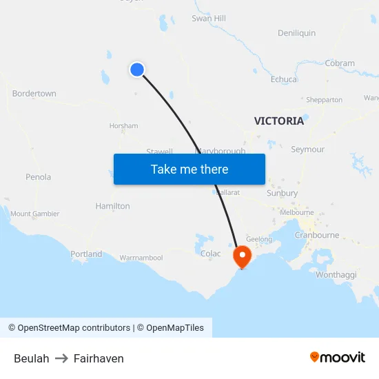 Beulah to Fairhaven map