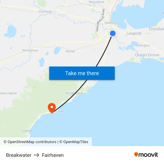 Breakwater to Fairhaven map