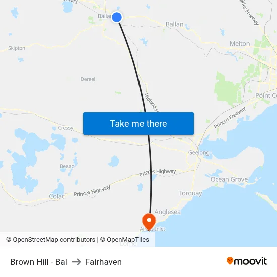 Brown Hill - Bal to Fairhaven map