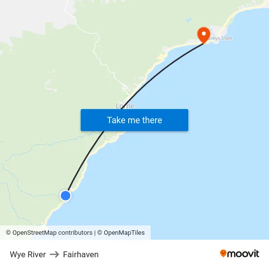 Wye River to Fairhaven map