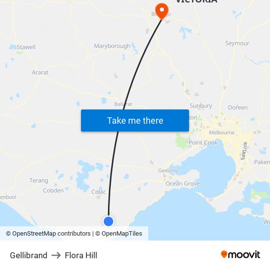 Gellibrand to Flora Hill map