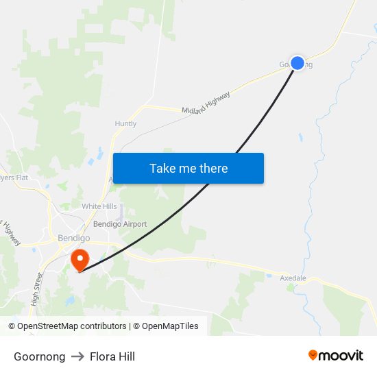 Goornong to Flora Hill map