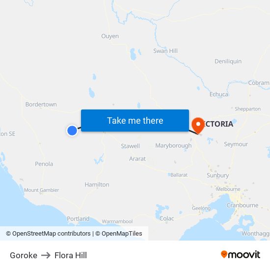 Goroke to Flora Hill map