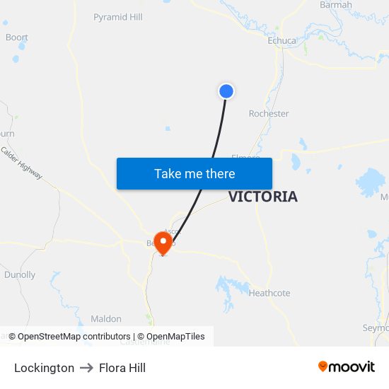 Lockington to Flora Hill map