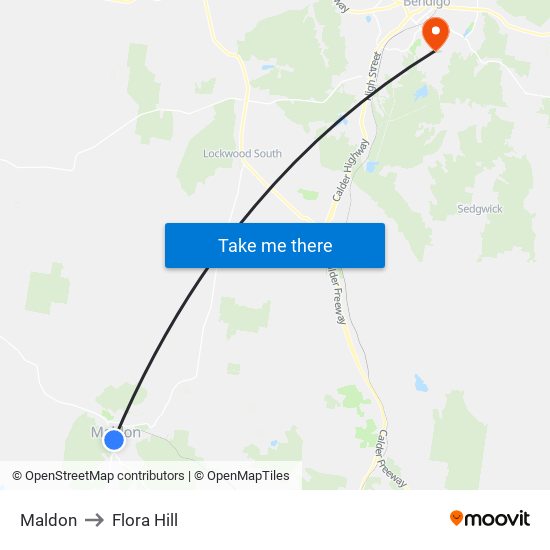 Maldon to Flora Hill map