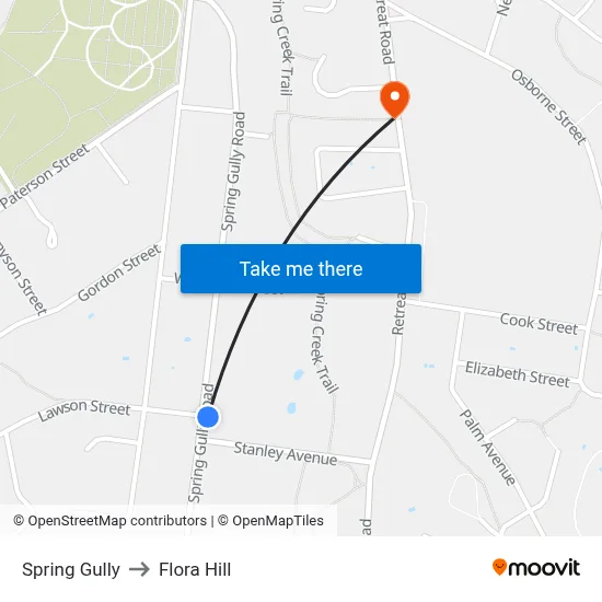 Spring Gully to Flora Hill map