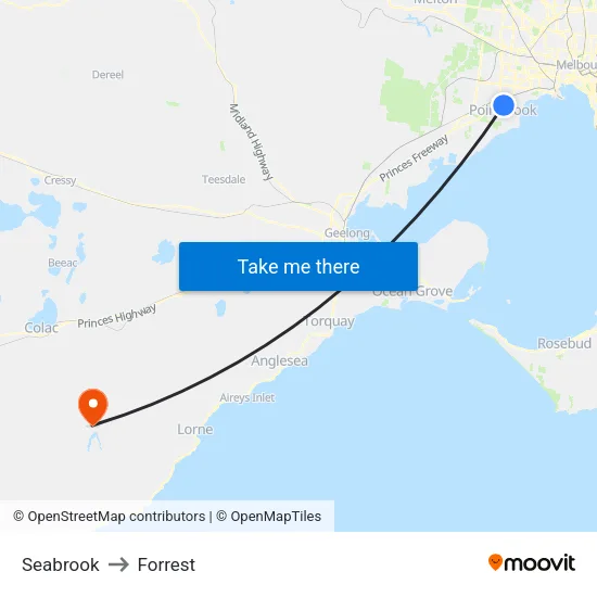 Seabrook to Forrest map