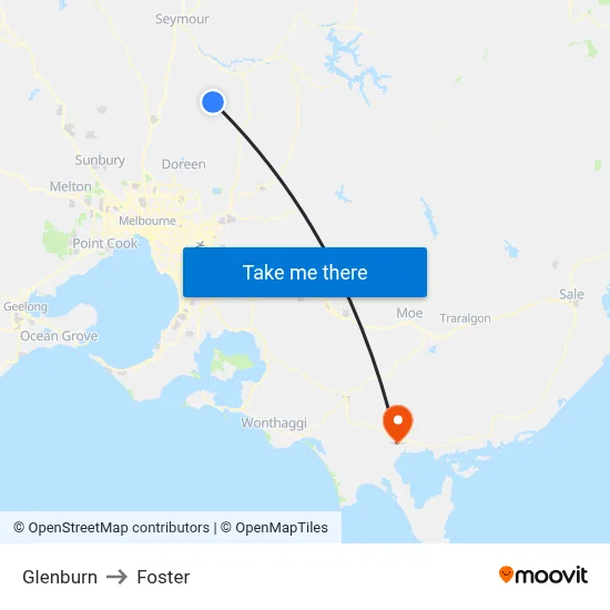 Glenburn to Foster map