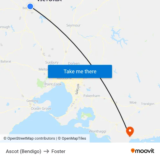 Ascot (Bendigo) to Foster map