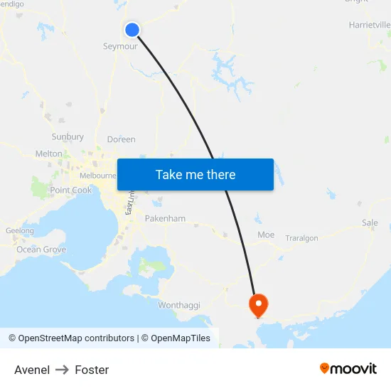 Avenel to Foster map