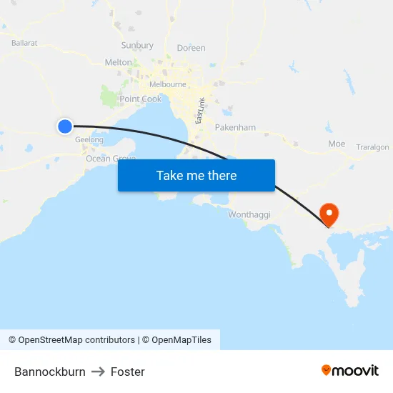 Bannockburn to Foster map
