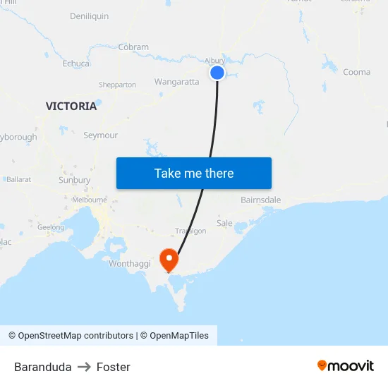 Baranduda to Foster map