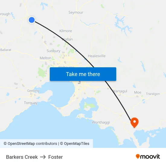 Barkers Creek to Foster map
