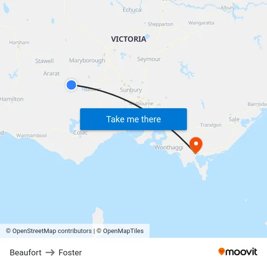 Beaufort to Foster map