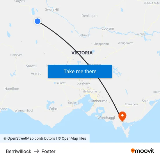 Berriwillock to Foster map