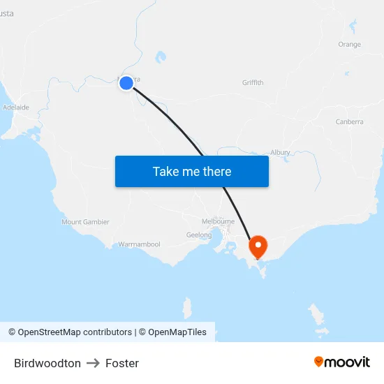 Birdwoodton to Foster map