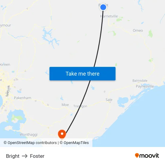 Bright to Foster map