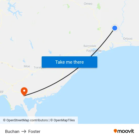 Buchan to Foster map