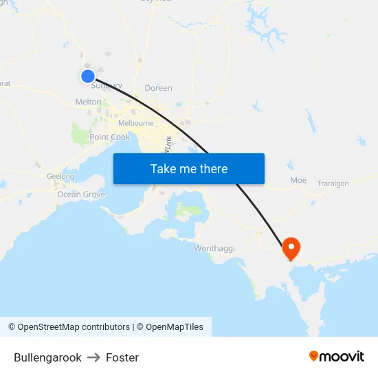 Bullengarook to Foster map