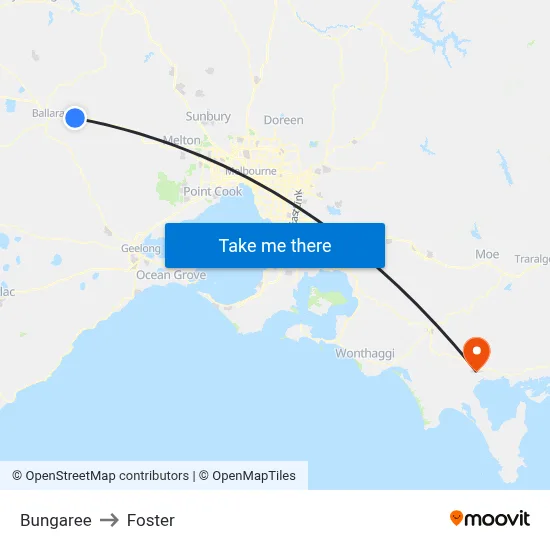 Bungaree to Foster map
