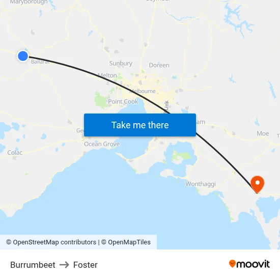 Burrumbeet to Foster map