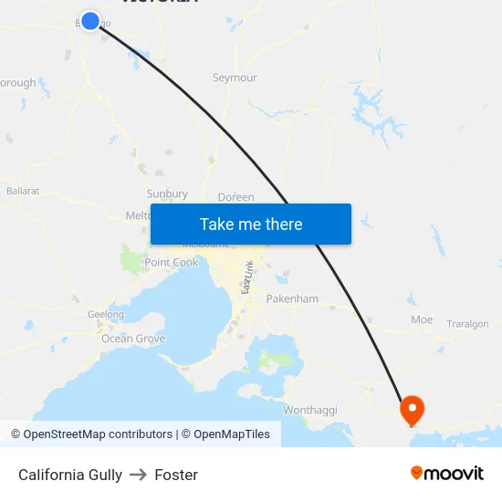 California Gully to Foster map