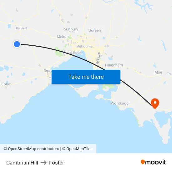 Cambrian Hill to Foster map