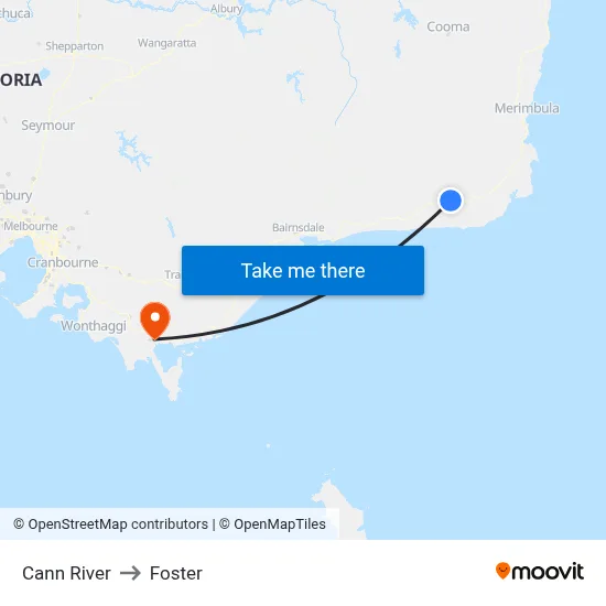 Cann River to Foster map