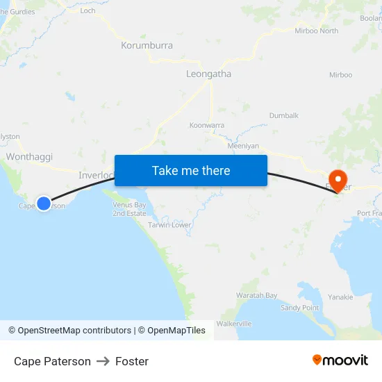 Cape Paterson to Foster map