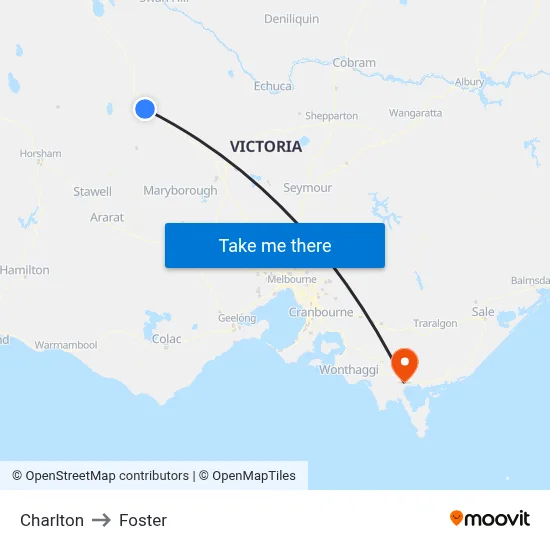 Charlton to Foster map