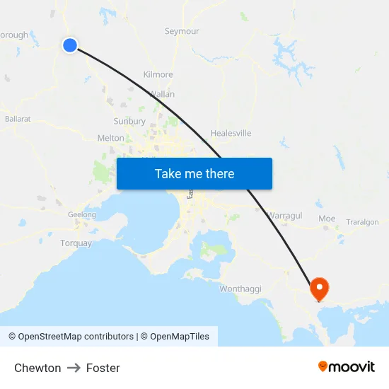 Chewton to Foster map