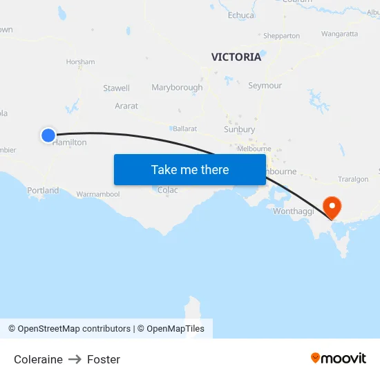 Coleraine to Foster map