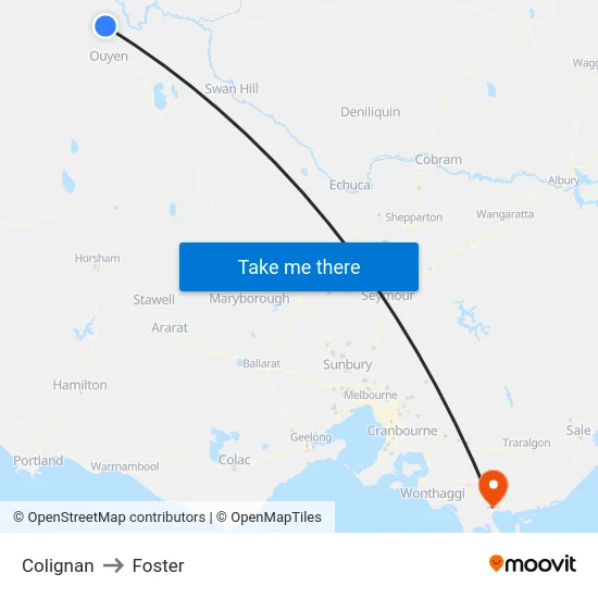 Colignan to Foster map