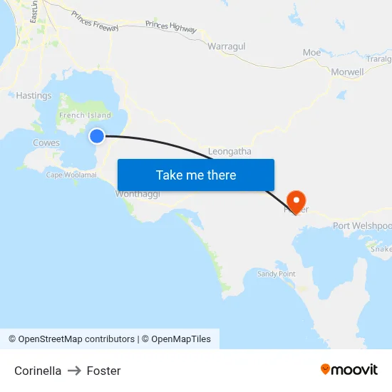 Corinella to Foster map