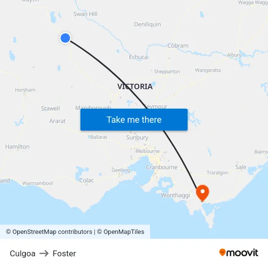 Culgoa to Foster map