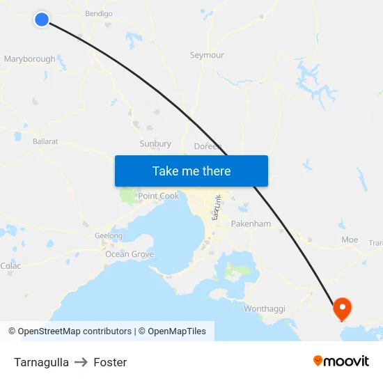 Tarnagulla to Foster map