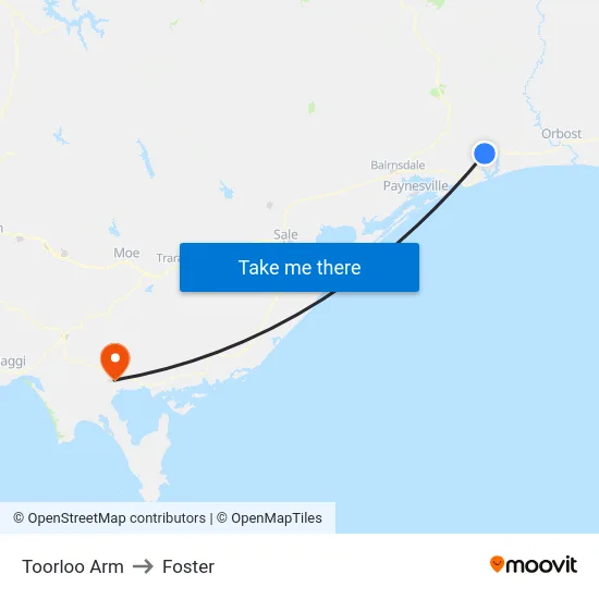 Toorloo Arm to Foster map