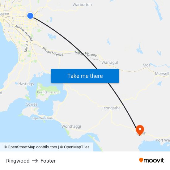 Ringwood to Foster map