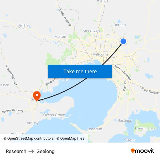 Research to Geelong map