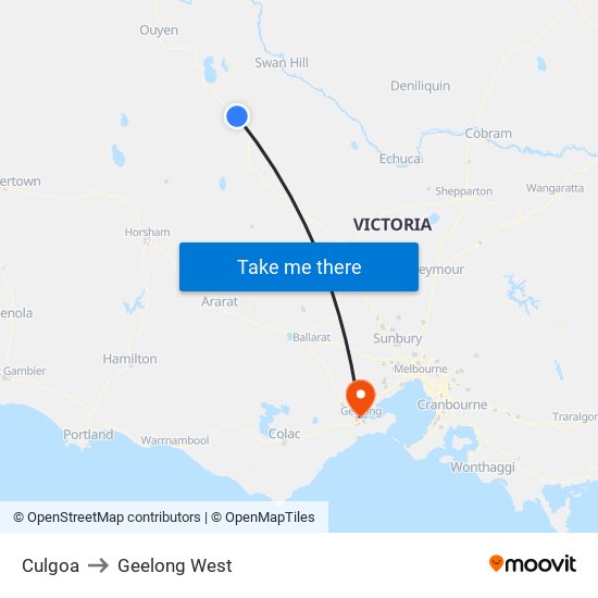 Culgoa to Geelong West map