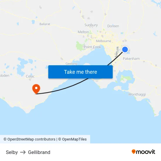 Selby to Gellibrand map