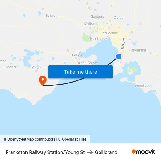 Frankston Railway Station/Young St to Gellibrand map