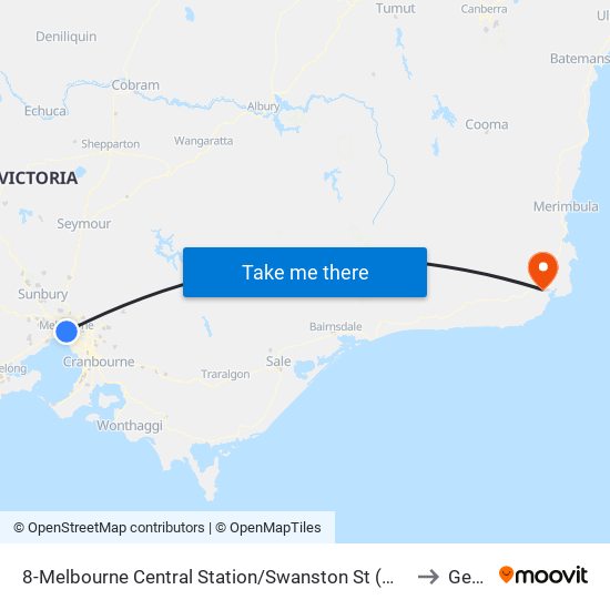 8-Melbourne Central Station/Swanston St (Melbourne City) to Genoa map